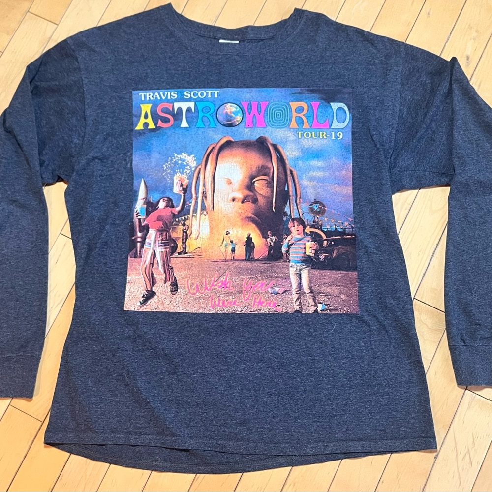 Travis Scott Astroworld Tour 19 Long Sleeve Shirt - Dark Gray